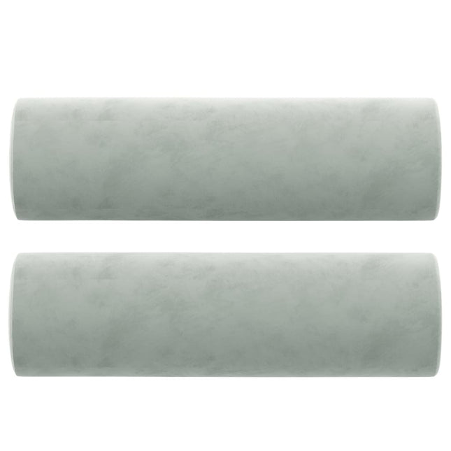 Cuscini Decorativi 2 pz Grigio Chiaro ÃƒËœ15x50 cm in Velluto