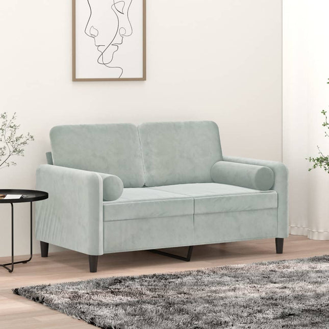 Cuscini Decorativi 2 pz Grigio Chiaro ÃƒËœ15x50 cm in Velluto