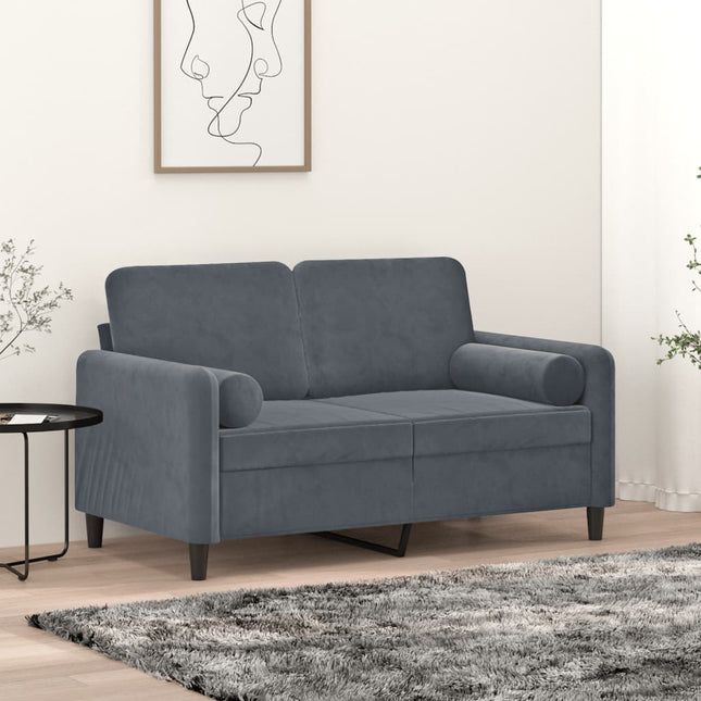 Cuscini Decorativi 2 pz Grigio Scuro ÃƒËœ15x50 cm in Velluto
