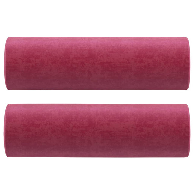 Cuscini Decorativi 2 pz Rosso Vino Ã˜15x50 cm in Velluto