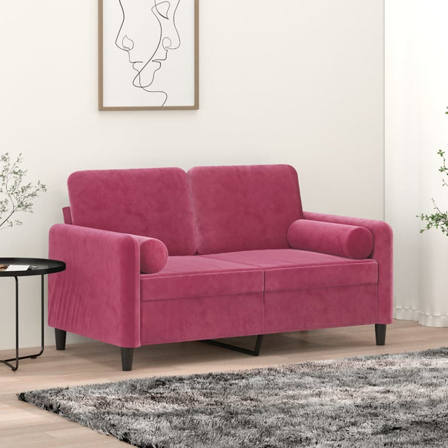 Cuscini Decorativi 2 pz Rosso Vino Ã˜15x50 cm in Velluto