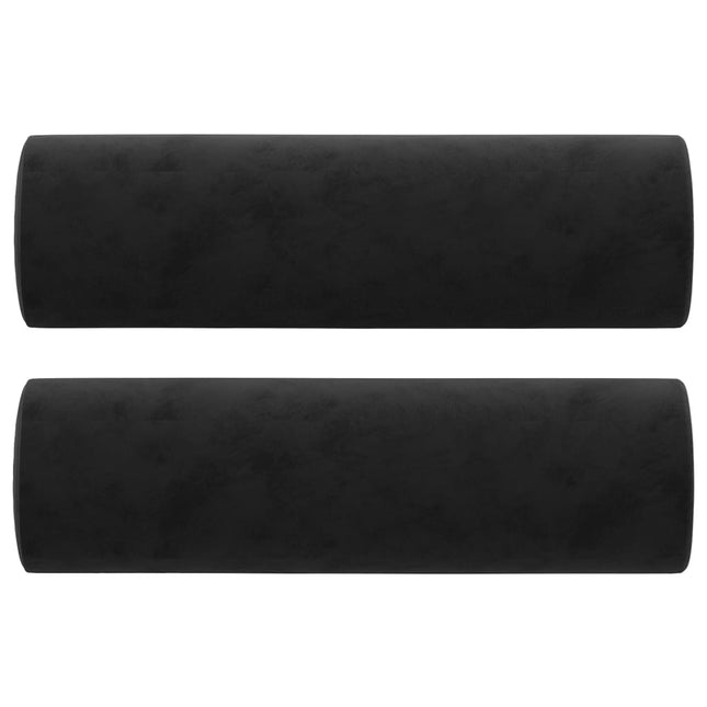 Cuscini Decorativi 2 pz Nero Ã˜15x50 cm in Velluto