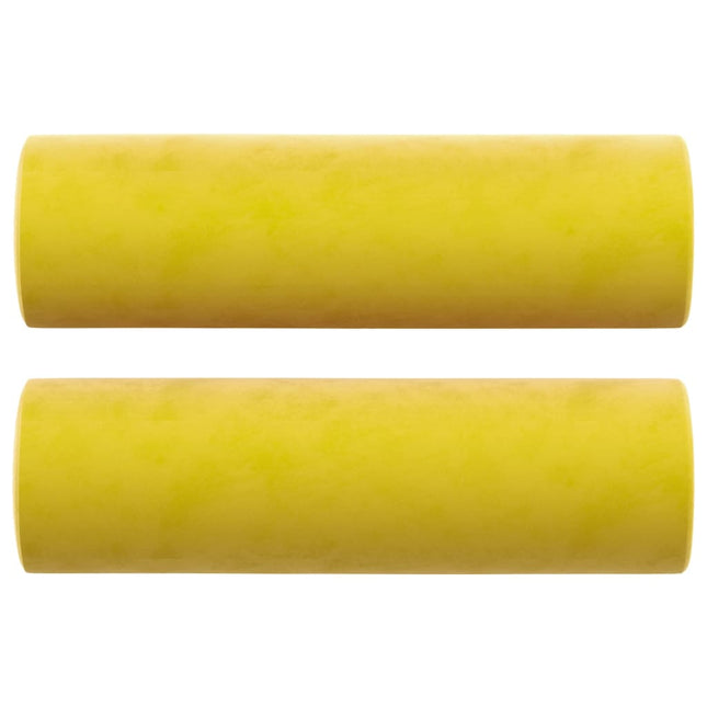 Cuscini Decorativi 2 pz Giallo Ã˜15x50 cm in Velluto