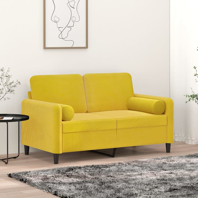 Cuscini Decorativi 2 pz Giallo Ã˜15x50 cm in Velluto