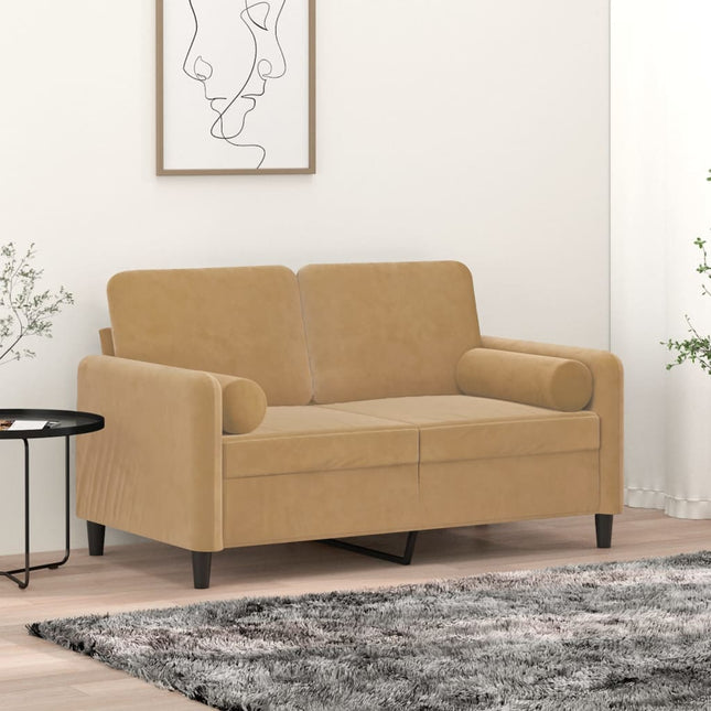 Cuscini Decorativi 2 pz Marrone Ã˜15x50 cm in Velluto