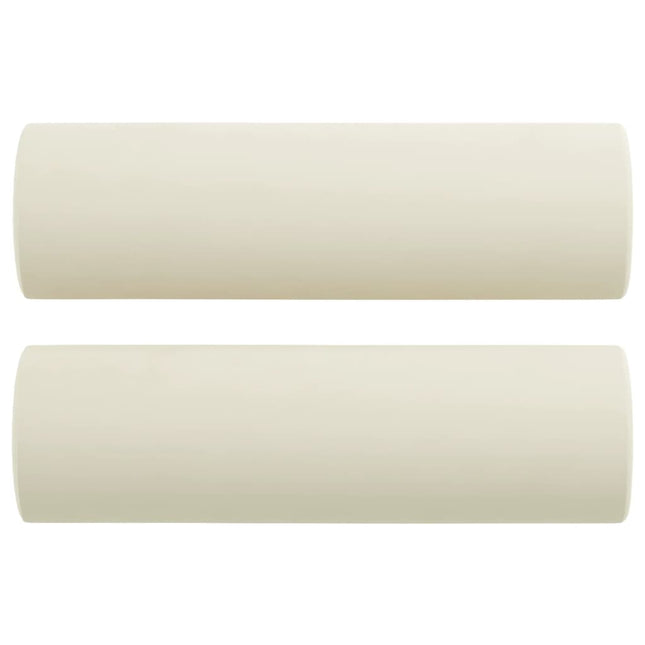 Cuscini Decorativi 2 pz Crema Ã˜15x50 cm in Velluto