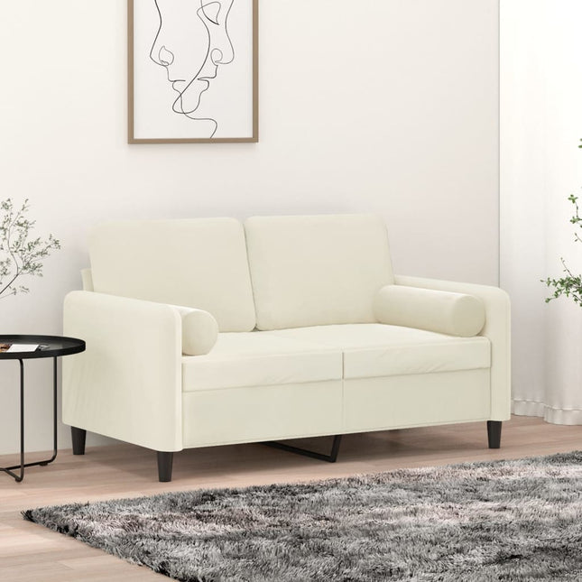 Cuscini Decorativi 2 pz Crema Ã˜15x50 cm in Velluto