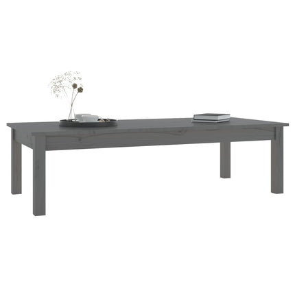 Tavolino da Salotto Grigio 110x50x30 cm Legno Massello di Pino