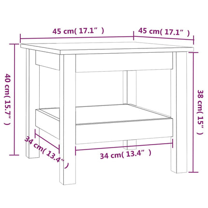 Tavolino da Salotto Bianco 45x45x40 cm Legno Massello di Pino
