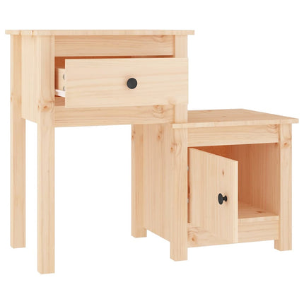 Comodini 2 pz 79,5x38x65,5 cm in Legno Massello di Pino