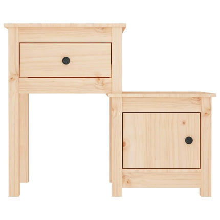 Comodini 2 pz 79,5x38x65,5 cm in Legno Massello di Pino