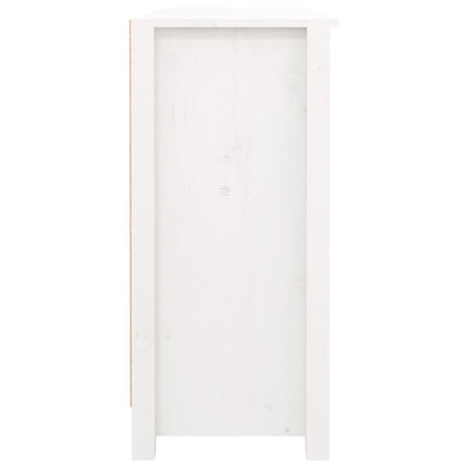 Credenza Bianca 100x35x74,5 cm in Legno Massello di Pino