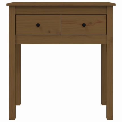 Tavolo Consolle Marrone Ambra 70x35x75cm Legno Massello di Pino