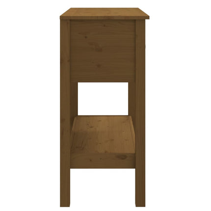 Tavolo Consolle Marrone Ambra 75x35x75cm Legno Massello di Pino