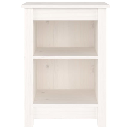 Comodini 2 pz Bianchi 40x35x55 cm in Legno Massello di Pino