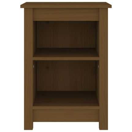 Comodino Marrone Ambrato 40x35x55 cm in Legno Massello di Pino