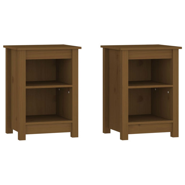 Comodini 2 pz ambra 40x35x55 cm in Legno Massello di Pino