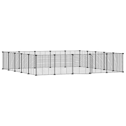 Gabbia per Animali 20 Pannelli con Porta Nera 35x35 cm Acciaio