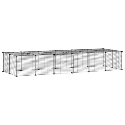 Gabbia per Animali 28 Pannelli con Porta Nero 35x35 cm Acciaio