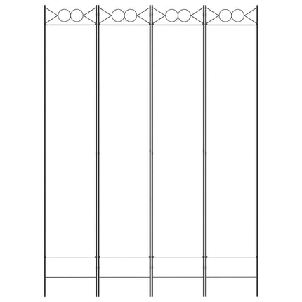 Divisorio a 4 Pannelli Bianco 160x220 cm Tessuto