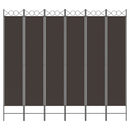 Divisorio a 6 Pannelli Marrone 240x220 cm in Tessuto
