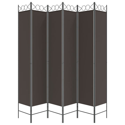 Divisorio a 6 Pannelli Marrone 240x220 cm in Tessuto