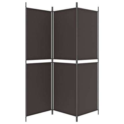 Divisorio a 3 Pannelli Marrone 150x180 cm in Tessuto