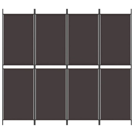 Divisorio a 4 Pannelli Marrone 200x180 cm in Tessuto