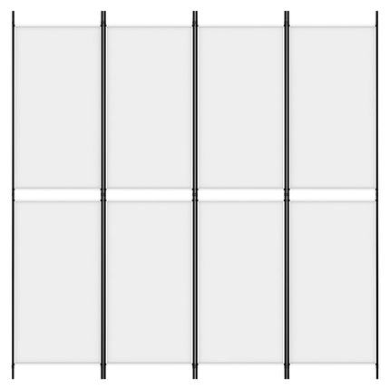 Divisorio a 4 Pannelli Bianco 200x200 cm Tessuto