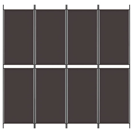 Divisorio a 4 Pannelli Marrone 200x200 cm in Tessuto