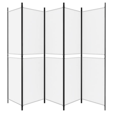 Divisorio a 5 Pannelli Bianco 250x200 cm Tessuto