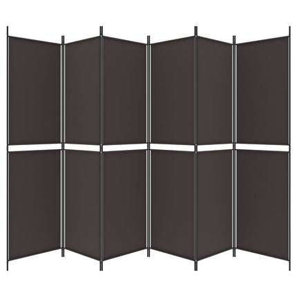 Divisorio a 6 Pannelli Marrone 300x200 cm in Tessuto