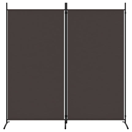Divisorio a 2 Pannelli Marrone 175x180 cm in Tessuto