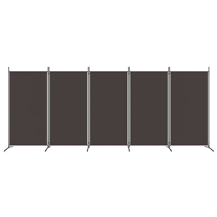 Divisorio a 5 Pannelli Marrone 433x180 cm in Tessuto