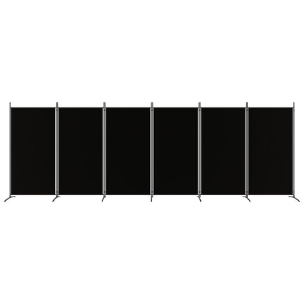 Divisorio a 6 Pannelli Nero 520x180 cm in Tessuto