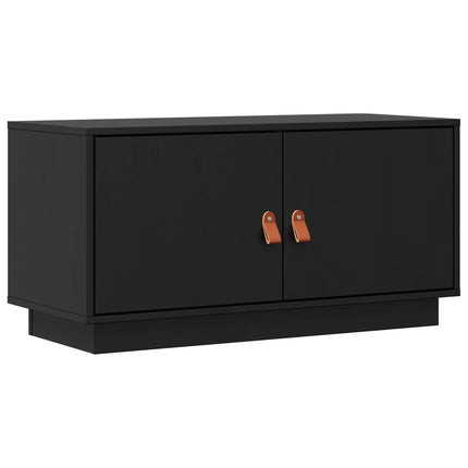 Mobile Porta TV Nero 80x34x40 cm in Legno Massello di Pino