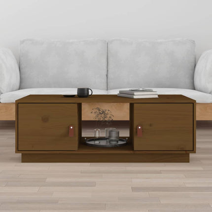 Tavolino da Salotto ambra 100x50x35 cm Legno Massello di Pino
