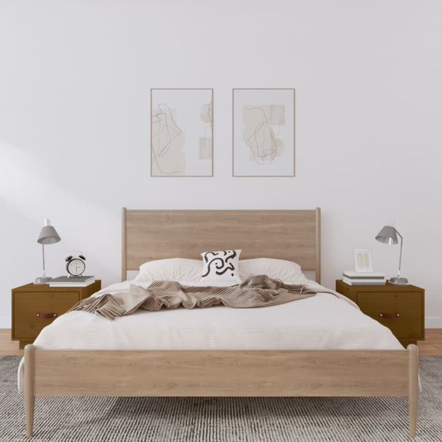 Comodini 2 pz ambra 40x34x35 cm in Legno Massello di Pino