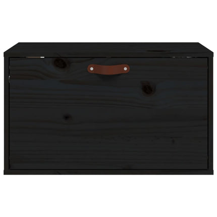 Pensile Nero 60x30x35 cm in Legno Massello di Pino