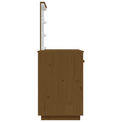 Toeletta con LED ambra 95x50x133,5cm in Legno Massello di Pino