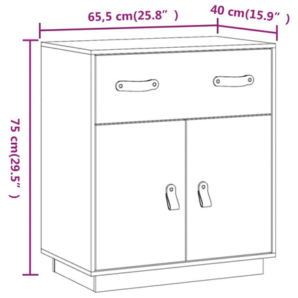 Credenza Ambrata 65,5x40x75 cm in Legno Massello di Pino