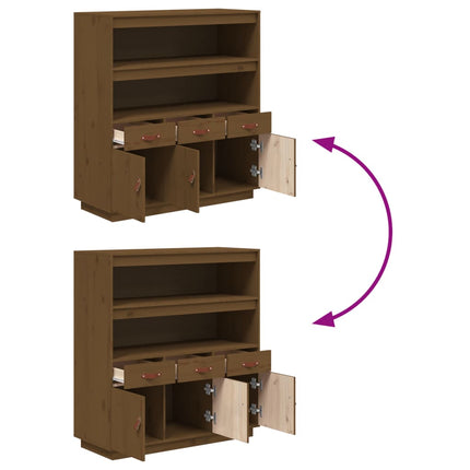 Credenza ambra 100x40x108,5 cm in Legno Massello di Pino