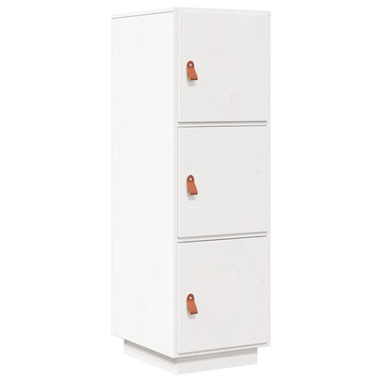 Credenza Bianca 34x40x108,5 cm in Legno Massello di Pino