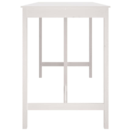 Tavolo da Bar Bianco 180x80x110 cm in Legno Massello di Pino