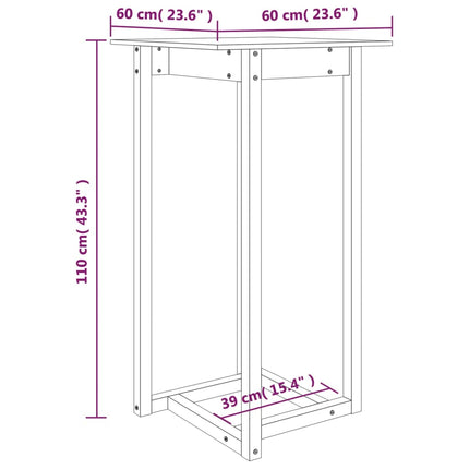 Tavolo da Bar 60x60x110 cm in Legno Massello di Pino