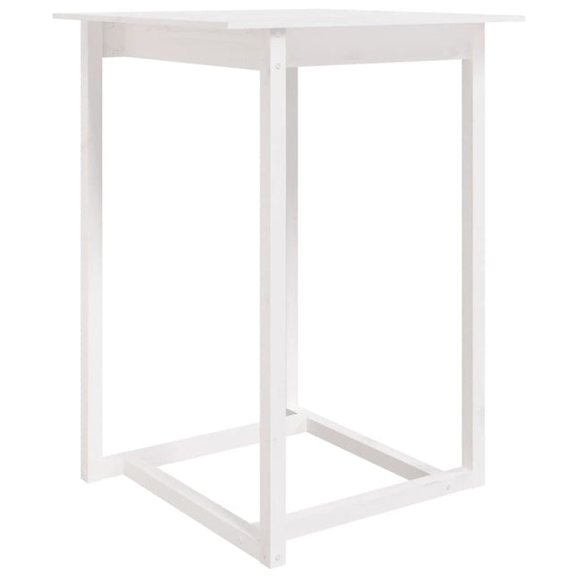 Tavolo da Bar Bianco 80x80x110 cm in Legno Massello di Pino
