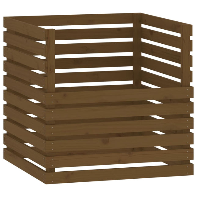 Compostiera Marrone Ambra 80x80x78 cm in Legno Massello di Pino