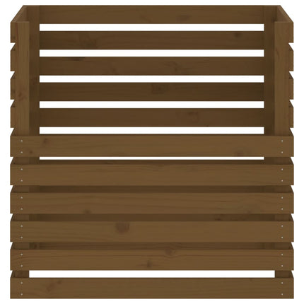 Compostiera Marrone Ambra 80x80x78 cm in Legno Massello di Pino