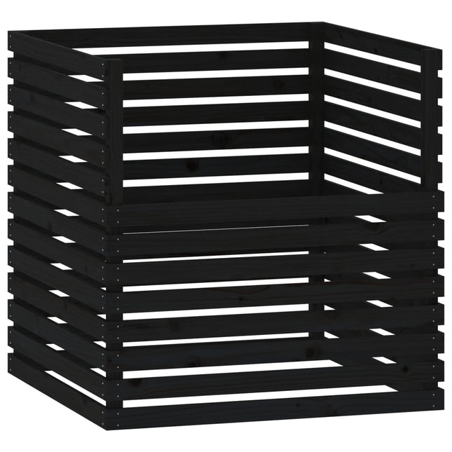 Compostiera Nera 100x100x102 cm in Legno Massello di Pino