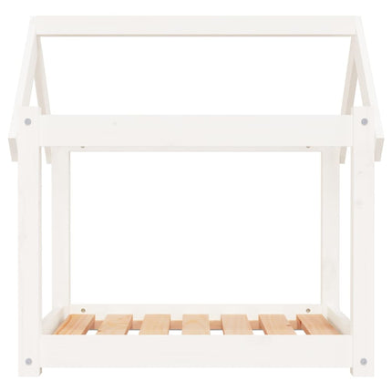 Cuccia per Cani Bianca 71x55x70 cm in Legno Massello di Pino